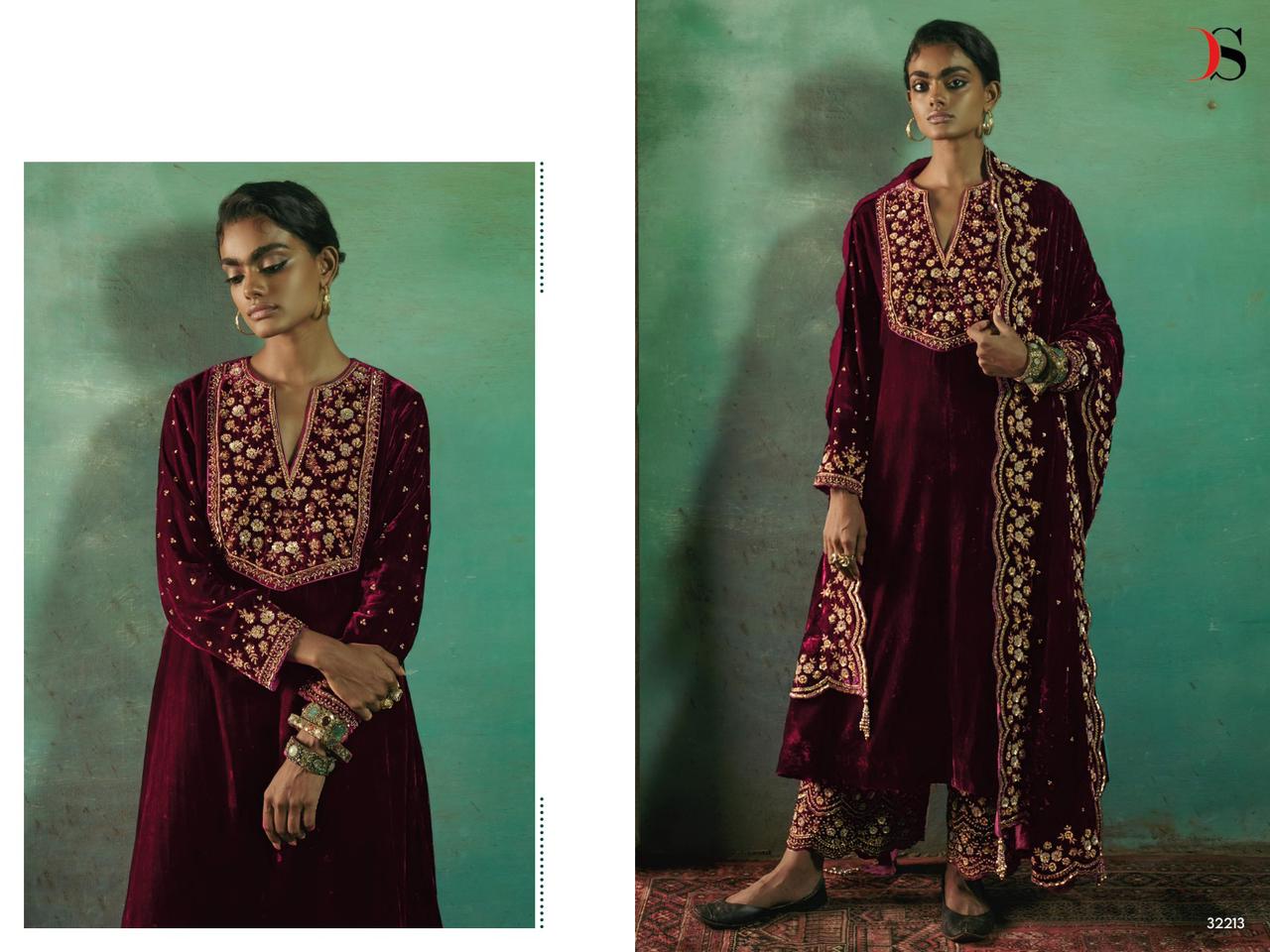 Deepsy Velvet 23 Velvet Embroidery Wedding Salwar Suits
